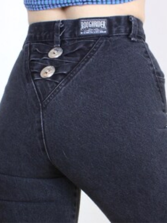 Roughrider Denim - VINTAGE Rough Rider by Circle T // Women's Black 1980s Denim Jeans size 9